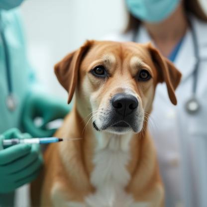 Pet vaccination at clinic